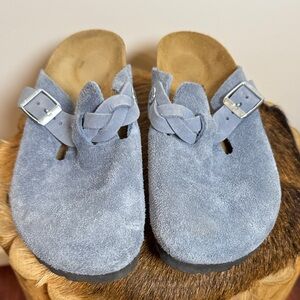 Birkenstock Boston Braided Suede Leather Sandals